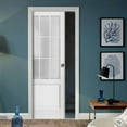 thumbnail image 3 of Sliding French Pocket Door 28 x 80 inches with Frosted Glass 9 Lites, 3 of 6