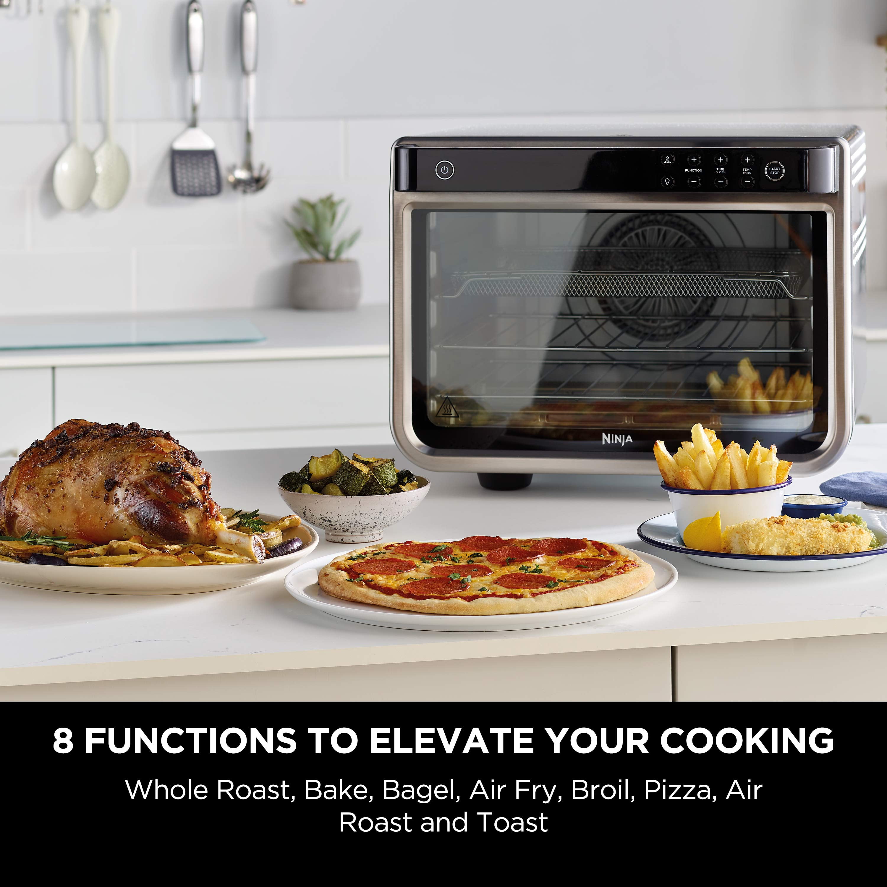 Ninja DT202BK Foodi 8-in-1 XL Pro Air Fry Oven, Large Countertop Convection  Oven, Digital Toaster Oven, 1800 Watts, Black, 12 in.