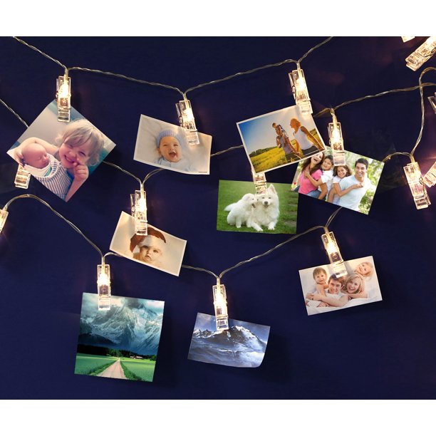USB LED Photo Clip String Lights, 10 LEDs Warm White as Decorative