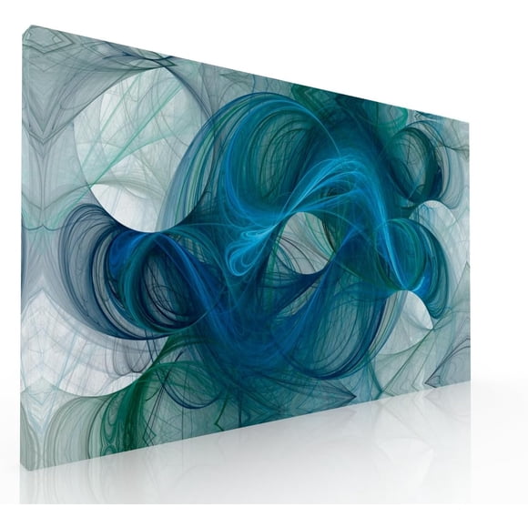 Cuadro Decorativo Abstracto Para Sala Comedor Hilos turquesa