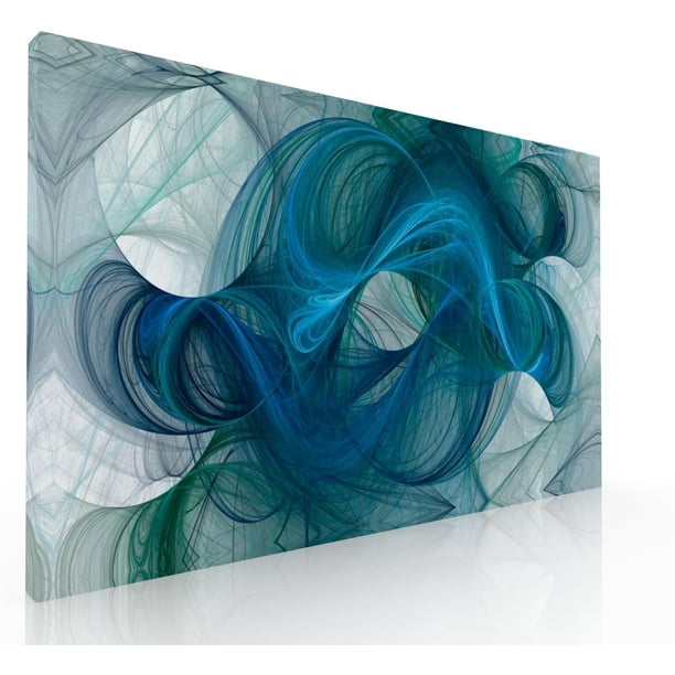 Cuadro Decorativo Abstracto Para Sala Comedor Hilos turquesa