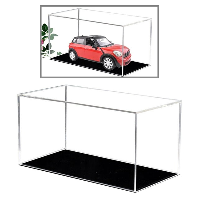 Vitrina de exhibición de modelos de autos 1:32, decorativa, apilable y a prueba de polvo, transparente para autos de juguete, vehículos y recuerdos.