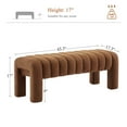 thumbnail image 4 of Zesthouse 43.3″ End of Bed Bench, Boucle Tufted Upholstered Ottoman Bench with Padded Seat and Solid Wood Leg, Modern Entryway Bench for Bedroom, Living Room, Brown, 4 of 11