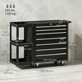 thumbnail image 3 of HOMCOM 7-Drawer Tool Chest with Side Shelf, Lockable Tool Box, Black, 3 of 10