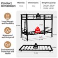 thumbnail image 2 of Harper & Bright Designs Twin Over Twin Bunk Bed with Trundle, Metal Bunk Bed Frame with Ladder and Guardrail for Boys Girls, Black, 2 of 14