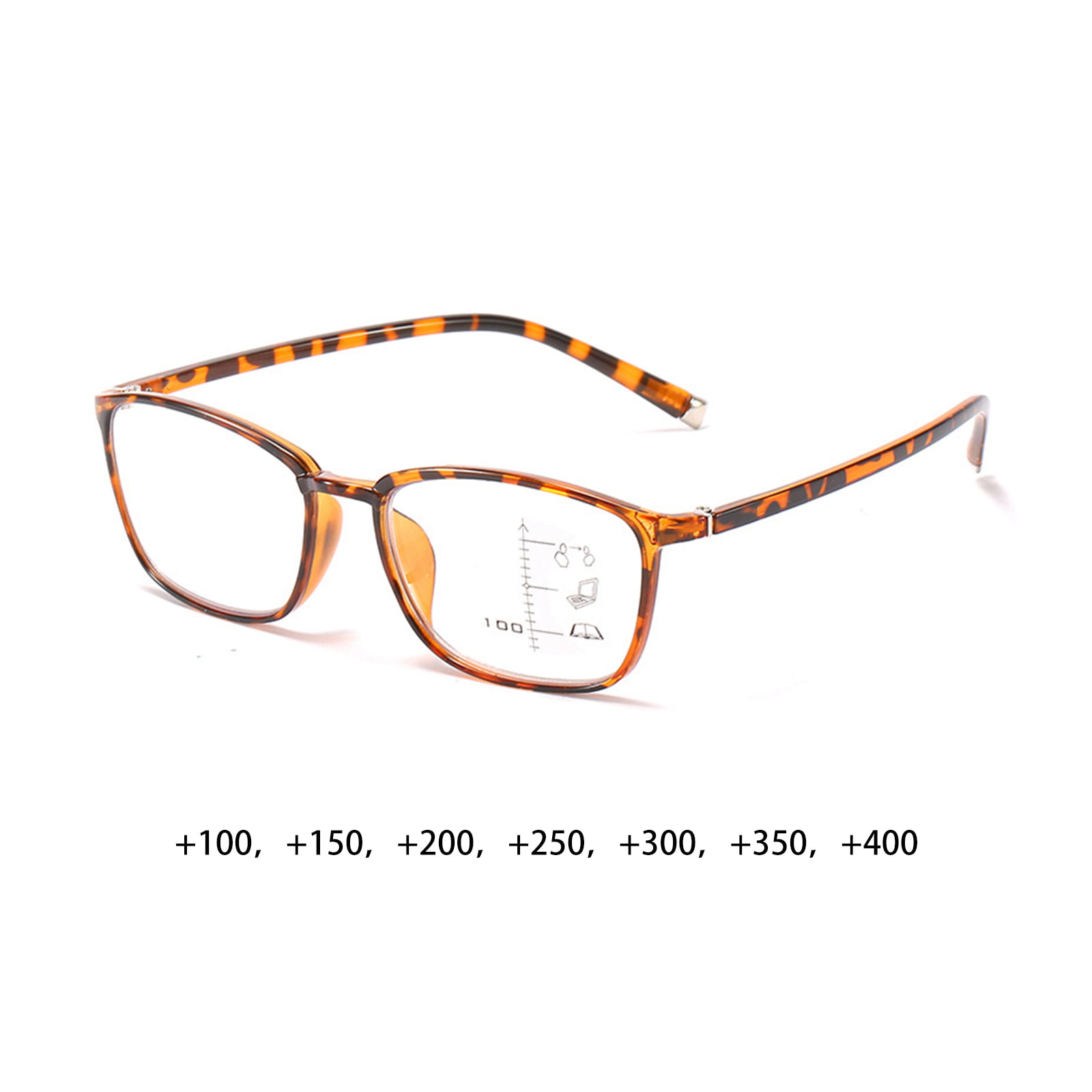 løn sortere Editor TR90 Square Tortoise Multifocal Varifocal Progressive Reading Glasses Reader  - Walmart.com