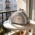 thumbnail image 6 of Small pet carrier bag crossbody sling for hamsters, squirrels, hedgehogs, gliders, chinchillas – breathable mesh travel tote, fleece pad, gray/green/orange, 6 of 6