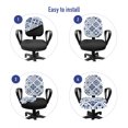 thumbnail image 4 of Navy Blue Office Chair Slipcover, Mediterranean Traditional Art Elements with Spanish Portuguese Influences, Protective Stretch Decorative Fabric Cover, Standard Size, White Blue, by Ambesonne, 4 of 5