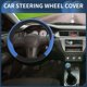 thumbnail image 2 of Funda de volante Unique Bargains para volante de coche de 36.5-37.9 cm, funda protectora de cuero sintético azul, 1 pieza, 2 of 6