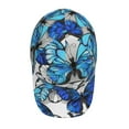 thumbnail image 4 of Daiia Blue And White Butterflies Baseball Cap Men Women Classic Adjustable For Running Workout And Outdoor Activitie All Season Dad Hat Gift, 4 of 9