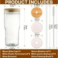 thumbnail image 3 of Mason Jar with Lid and Straw,24 oz Iced Coffee Cup with Bamboo Lid and Straw,Boba Cups Smoothie Tumbler-Wide Mouth Reusable Glass Cups with Lid and Straws【4 Pack】, 3 of 8