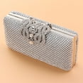 thumbnail image 4 of 1pc Women Evening Bag Handbag Rhinestone Diamond Dinner Bag Ladies Wedding Clutch Party Banquet Bag (Silver), 4 of 7