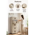 thumbnail image 4 of Intexca Armoire de Rangement Pliable à 5 Niveaux avec Portes et Roues, Organisateur Vertical Empilable en Plastique, Armoire de Rangement Modulaire Sans Outils, Beige,, 4 of 5