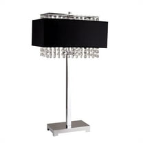 ORE International 27.5" Metal Table Lamp with Linen Shade in Black