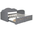 thumbnail image 4 of JERFIT Twin Size Upholstered daybed with Cloud-Shaped Backrest Trundle 2 Drawers and USB Ports, 4 of 8