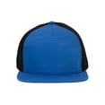 thumbnail image 2 of 7 Panel Hats For Men - Flat Bill Snapback Trucker Hat, Royal, 2 of 4