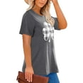 thumbnail image 2 of Anbech St. Patrick's Day Plus Size T-Shirts for Women Graphic Plaid Clover Print Tees Shamrock Short Sleeves T-Shirt with Round Neck, 2 of 4