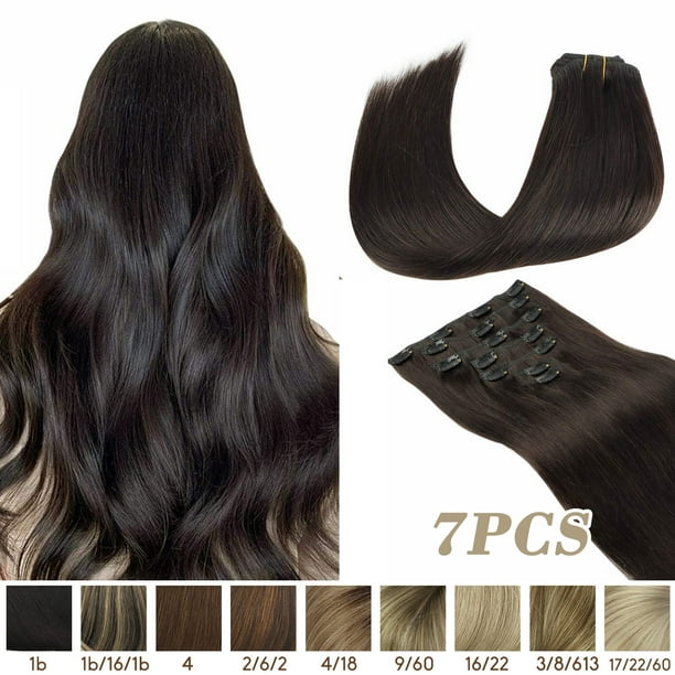 Hotbanana Clip in Hair Extensions Dark Brown Real Remy Human Hair Weave Double Weft Full Head 14-24 inch 7pcs Hotbanana Clip in Hair Extensions Dark Brown Real Remy Human Hair Weave Double Weft Full Head 14-24 inch 7pcs