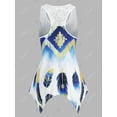 thumbnail image 2 of Tallas grandes Impresión de plumas Racerback Handkerchief Tank Top Rosegal Camisetas sin mangas de talla grande, 2 of 5