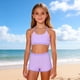 thumbnail image 2 of Niñas Trajes de Baño de Dos Piezas Tamaño 10-12 No Aplicable Aquí, Niño Pequeño Traje de Baño de Dos Piezas Niña Suspendentes Sólidos Junto Al Mar, 2 of 8