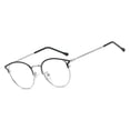 thumbnail image 1 of 3 Blue Light Blocking Glasses Photochromic Sunglasses Computer-Gaming Glasses Classic Half Frame Cat-Ear Sunlight Filter Lens Anti-Eye-Fatigue for Men WomenThree Colors Optional, 1 of 6