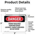 thumbnail image 2 of (2 Pack) Permit Required Confined Space Lockout Tagout OSHA Danger Sign, 2 of 7