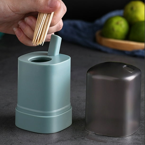 Windfall Automatic Toothpick Holder, Hand Press Retractable Retro Toothpick Dispenser Toothpicks Case Can Box Container for Kitchen Home Restaurant