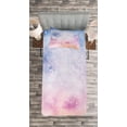 thumbnail image 3 of Ambesonne Navy and Blush Quilted Bedspread Set 2 Pcs, Soft Nebula, Twin Size, Blue Pink Salmon, 3 of 3