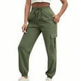 thumbnail image 5 of FAIWAD Cargo Pants for Women Casual Elastic High Waisted Outddor Hiking Pants with Pockets Baggy Hiking Athletic Sweatpants, 5 of 9