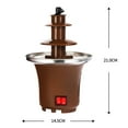 thumbnail image 3 of Fuente de chocolate Fuente de chocolate doméstica de tres capas, fondue de chocolate fundido, máquina de lava de chocolate para derretir chocolate, torre de chocolate US 110V Abanopi Fuente de chocolate, 3 of 7