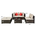 thumbnail image 2 of Gymax 5PCS Rattan Sectional Sofa Set Patio Furniture Set w/ Beige Cushion Pillow, 2 of 10