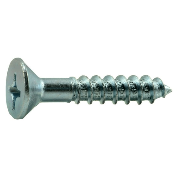#16 x 1-1/2" Zinc Plated Steel Phillips Flat Head Wood Screws (50 pcs.)