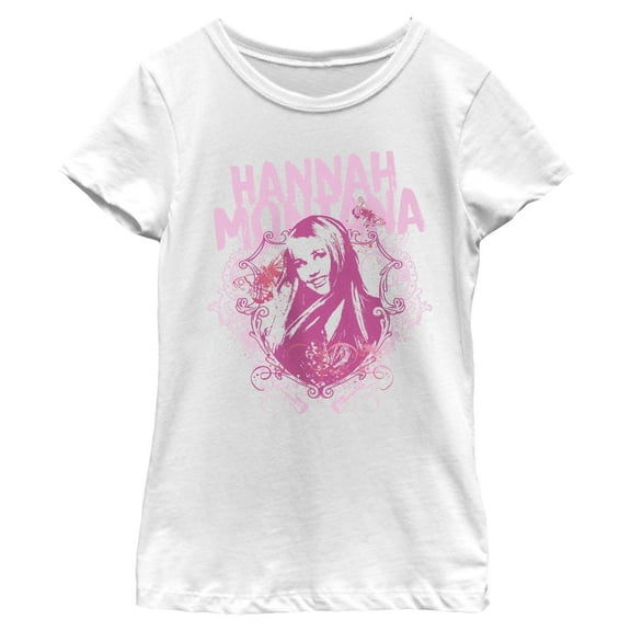 Girls Hannah Montana Pink Emblem Star T Shirt