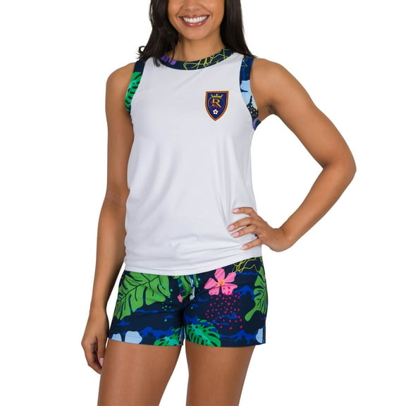 Women's Concepts Sport  White Real Salt Lake Roamer Knit Tank Top & Shorts Set