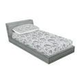 thumbnail image 2 of Ambesonne Grey Fitted Sheet & Pillow Sham Set, Waterdrops Monochrome, Twin, Grey, 2 of 2