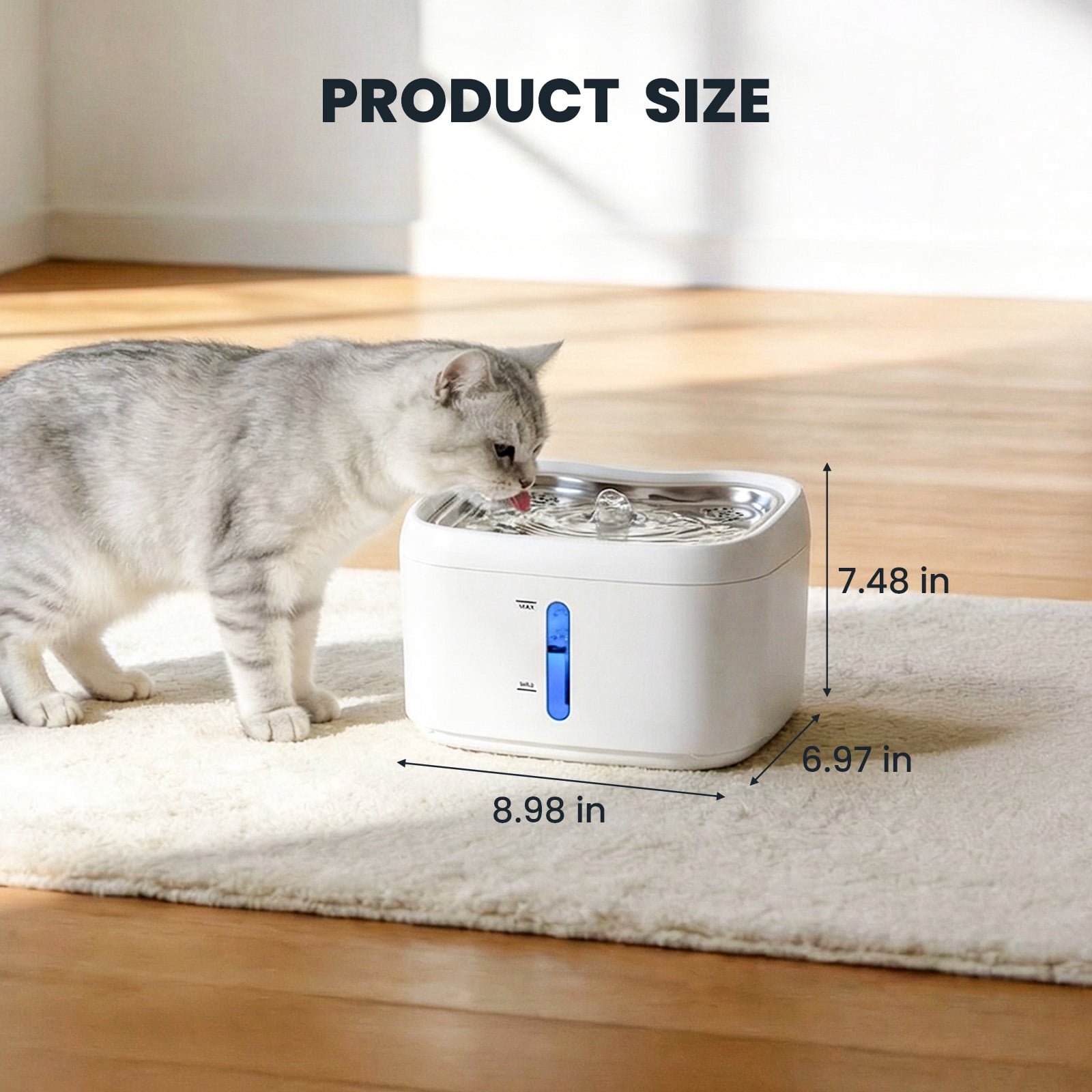 Cat Water Fountain,2.5L Auto Cat Fountains for Drinking,5G Wi-Fi APP Control Quiet Water Dispenser