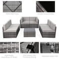 thumbnail image 4 of AECOJOY 7 PCS Patio Conversation Set, PE Rattan Wicker Outdoor Sectional Set with Cushions and Coffee Table, Patio Dining Set for Garden in Grey Rattan & Grey Cushion, 4 of 8