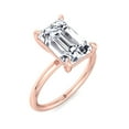 thumbnail image 2 of Melsa - Emerald Cut Moissanite Lab- Diamond Thin Band Solitaire Engagement Ring, 2 of 4