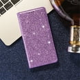 thumbnail image 7 of Allytechgroup for iPhone 16 Pro Max Wallet Case Bling Glitter Design, Slim PU Leather Cards Holder Flip Stand Cover for Girls Women Shockproof Wallet Case for iPhone 16 Pro Max, Purple, 7 of 7