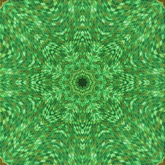 Ahgly Company Indoor Square Patterned Green Area Rugs, 8' Square