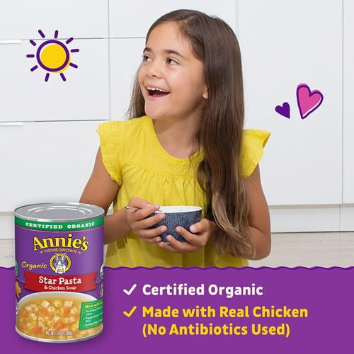 Annie’S Organic Star Pasta And Chicken Canned Soup, Ready To Serve, 14 Oz - Pack of 2