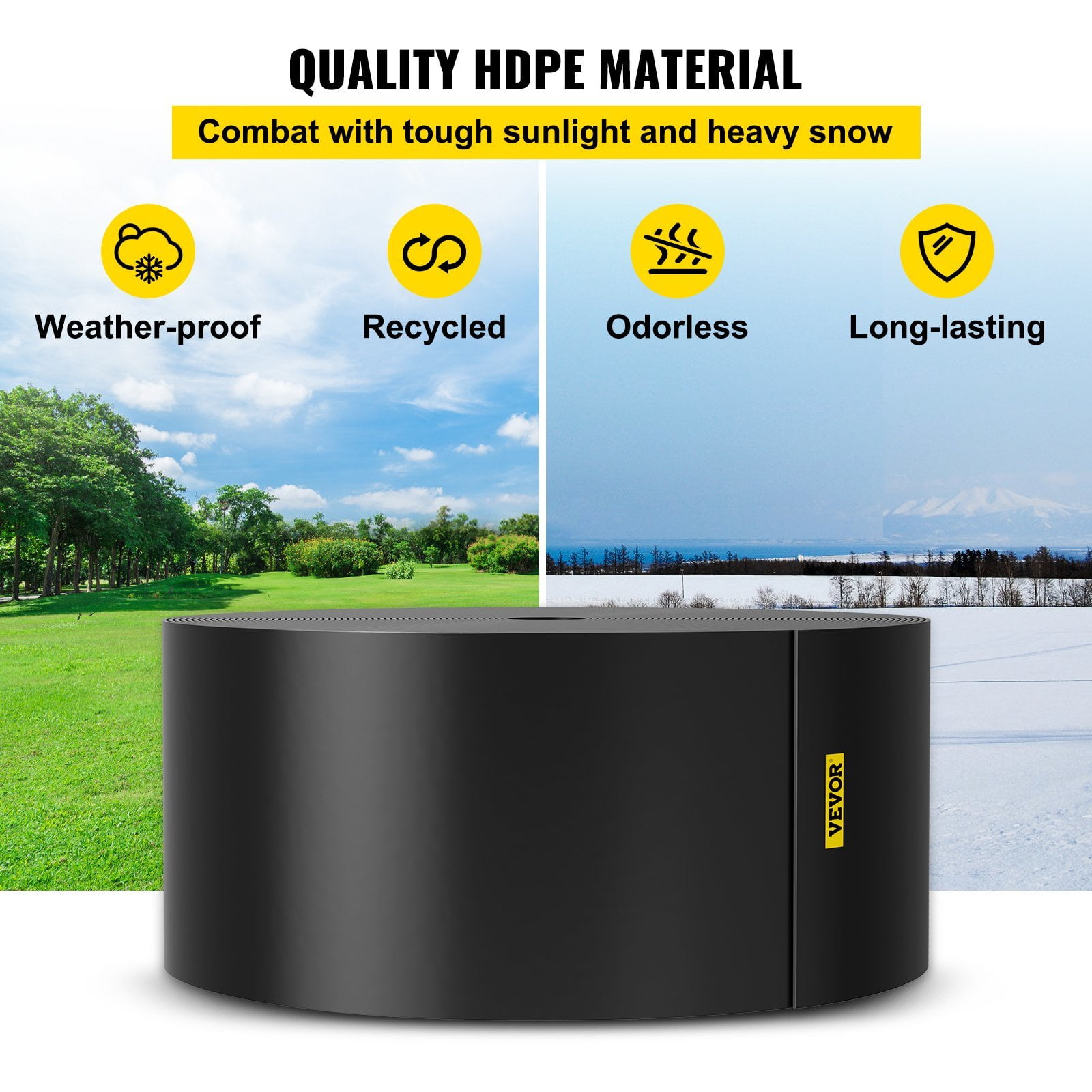 Recycled HDPE Landscape Edging, 10-Inch Depth x 80-Ft Coiled Border, Flexible Lawn & Garden Barrier, Black – Weed Control