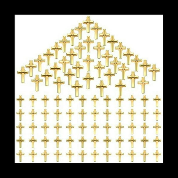 100 Piezas de Alfileres de Solapa Cruzados, Juego A Granel de Alfileres Dorados, Alfiler de Religiosa, Juego de Alfileres de Esmalte Dorado para CapelláN Cristiano