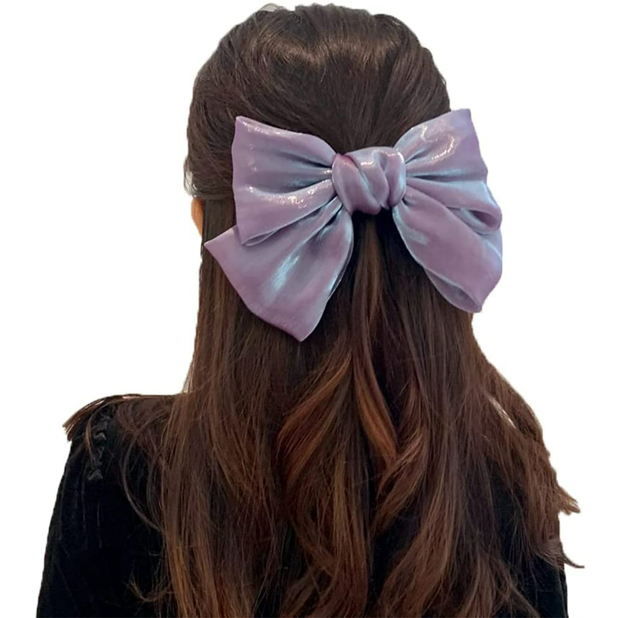 Big Satin Bow Hair Clip for Women Purple Barrette Hair Clips Bows Handmade  Bowknot Hair Clips for Women's Head Bows for Women Girls Bow Hairpin |  Walmart Canada