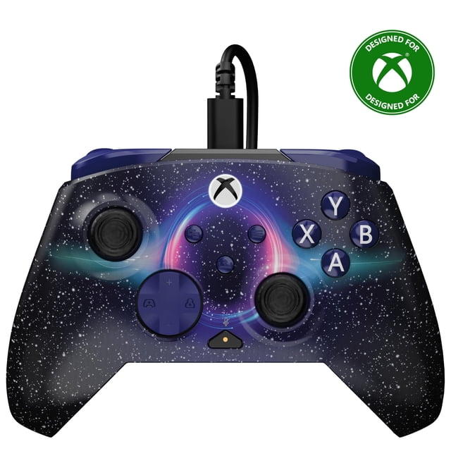 Refurbished Turtle Beach Rematch Advanced Wired Gaming Controller for Xbox Series X|S, Xbox One, PC, Dark Cosmos, Lenticular Design, Hall Effect Hair Triggers, Remappable Buttons, 8ft USB-C Cable