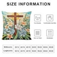 thumbnail image 5 of JEUXUS Pillow Covers Floral Rabbit Hello Peeps Cross Farmhouse Decorative Throw Pillowcases for Home Sofa Couch Decoration (Blue), 5 of 5