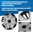 thumbnail image 3 of (4 pack) Hubcap Wheel Cover Replacement 16" Hub Caps Universal Wheel Rim Cover ABS Material Exterior Accessories Snap On Car Truck SUV -16-Inch, SILVER LACQUER & BLACK LACQUER, 3 of 7