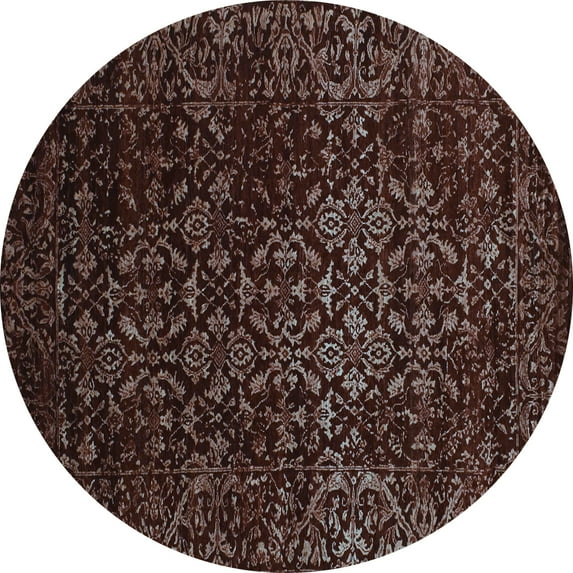 Ahgly Company Indoor Round Persian Light Blue Traditional Area Rugs, 5' Round