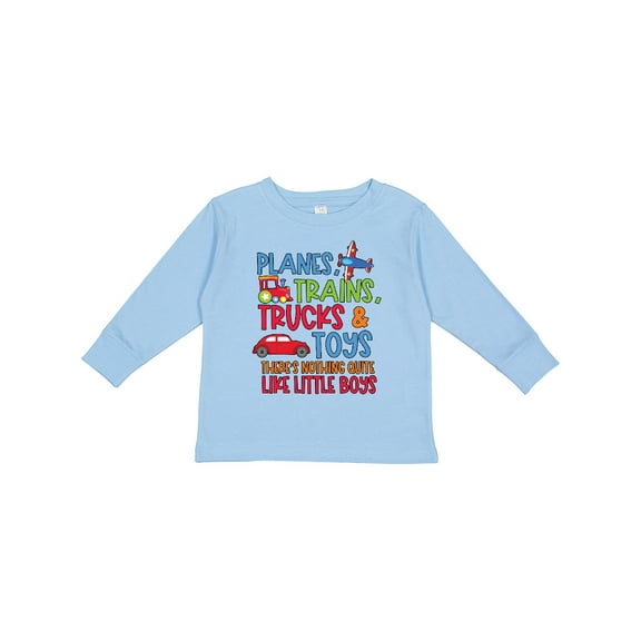Inktastic Planes Trains Trucks and Toys Nothing Quite Like Little Boys Boys Long Sleeve Toddler T-Shirt