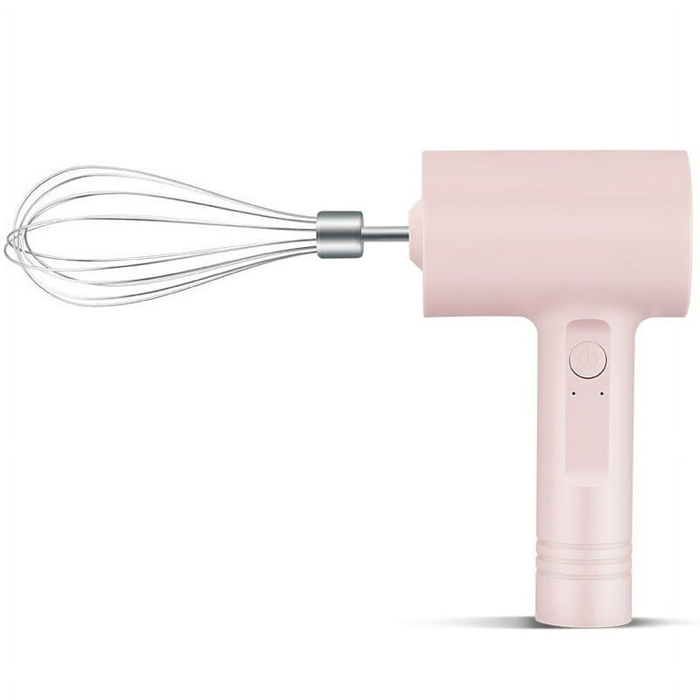 Electric Hand Mixer Wireless Rechargeable Mini Hand Blender Kitchen Tool  For Kitchen Baking Cooking Pink Single Pump 
